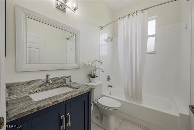 1087 Port Orange Way, Naples, FL 34120 - full bathroom featuring shower / bath combo, vanity, and tile patterned flooring