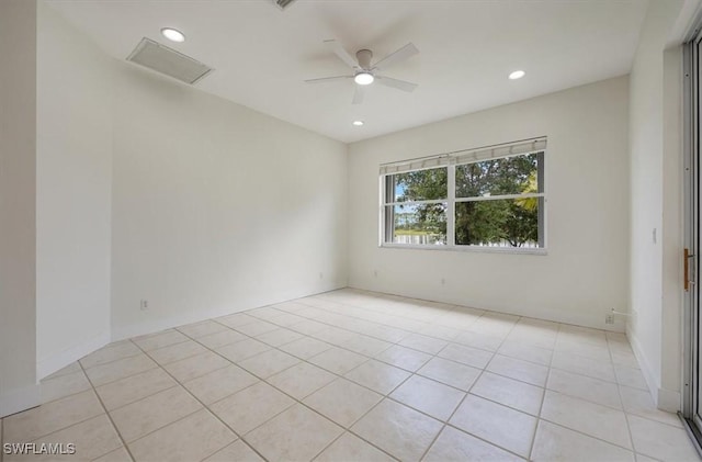 1087 Port Orange Way, Naples, FL 34120 - unfurnished room with a ceiling fan, light tile patterned floors, and recessed lighting