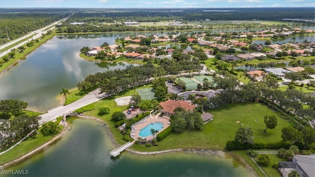1087 Port Orange Way, Naples, FL 34120 - aerial overview of property's location with a nearby body of water and nearby suburban area