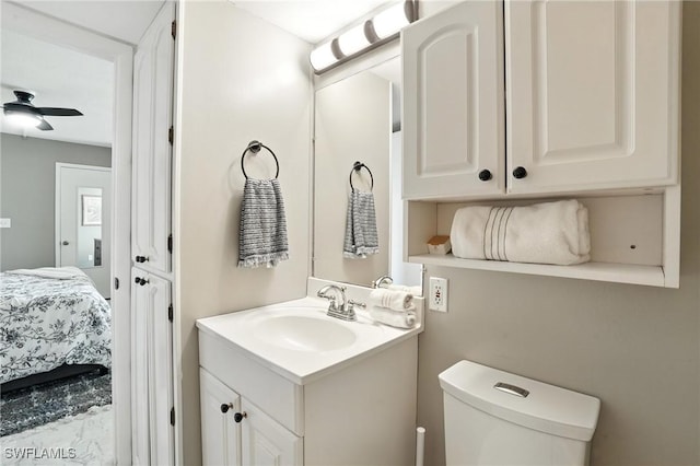 5600 Bonita Beach Rd Unit 4-605, Bonita Springs, FL 34134 - ensuite bathroom featuring vanity and a ceiling fan