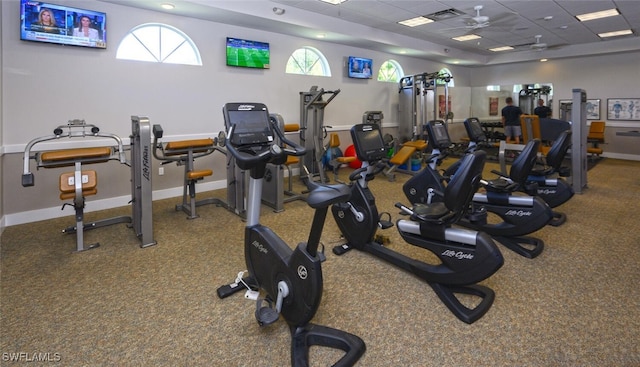 866 Marblehead Dr Unit H6, Naples, FL 34104 - gym featuring a drop ceiling and baseboards