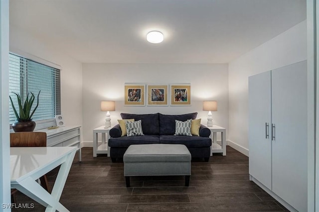 10682 Gulf Shore Dr Unit C302, Naples, FL 34108 - living room with dark wood finished floors and baseboards