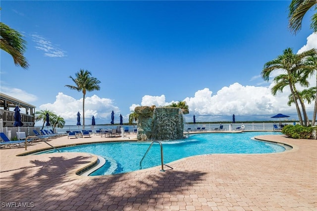 8771 Estero Blvd Unit 607, Fort Myers Beach, FL 33931 - community pool featuring a patio