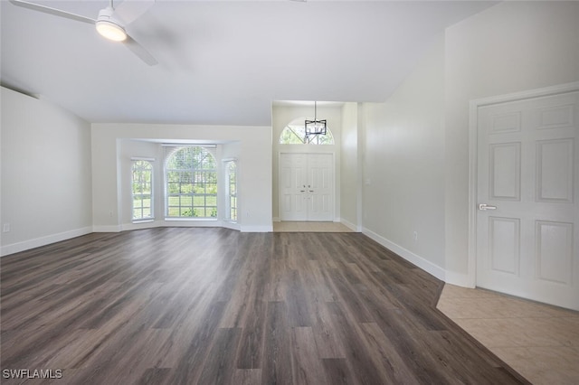 2790 Randall Blvd, Naples, FL 34120 - foyer entrance featuring ceiling fan and dark wood-style flooring
