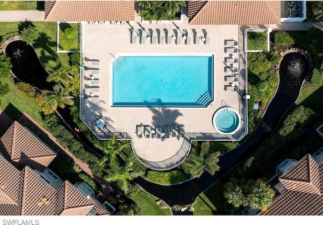 8440 Abbington Cir Unit D22, Naples, FL 34108 - bird's eye view of a pool area