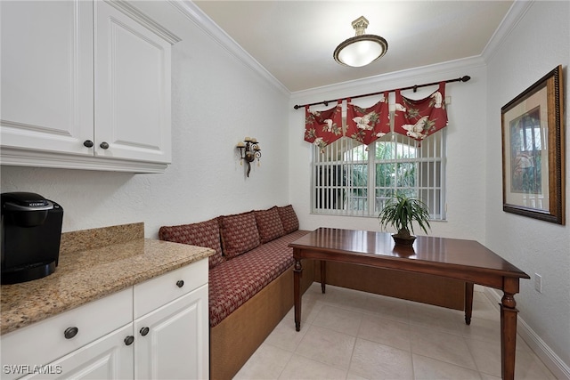 4844 Hampshire Ct Unit 305, Naples, FL 34112 - office with ornamental molding and light tile patterned floors