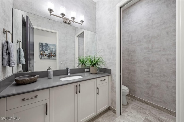 28617 Sicily Loop, Bonita Springs, FL 34135 - bathroom featuring vanity and marble look tiles