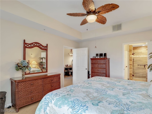 6790 Beach Resort Dr Unit 13, Naples, FL 34114 - tiled bedroom with ceiling fan