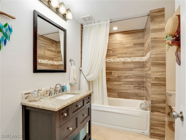 6790 Beach Resort Dr Unit 13, Naples, FL 34114 - full bathroom featuring vanity, tile patterned floors, shower / bath combo, and recessed lighting
