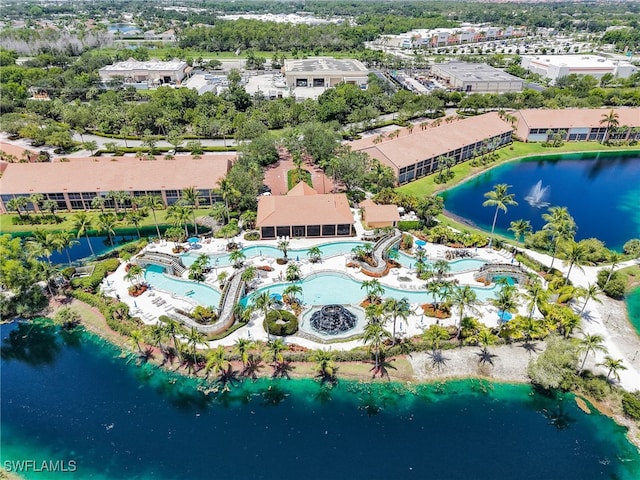 6790 Beach Resort Dr Unit 13, Naples, FL 34114 - aerial view of property and surrounding area featuring a pool and a nearby body of water