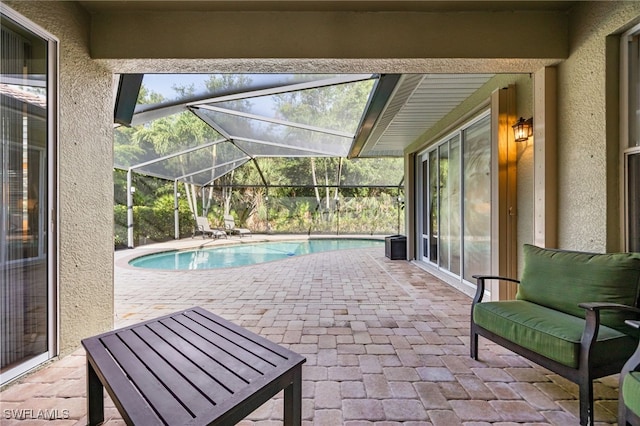 12977 Turtle Cove Trl, North Fort Myers, FL 33903 - swimming pool featuring a patio area and a lanai