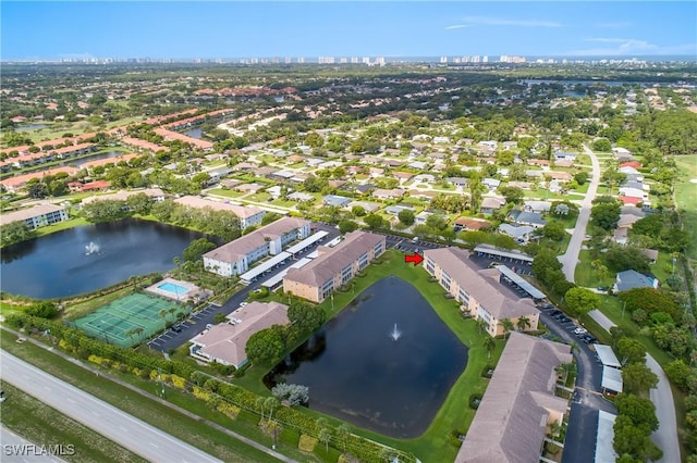 9650 Victoria Ln Unit 201B, Naples, FL 34109 - aerial view of property and surrounding area with a large body of water