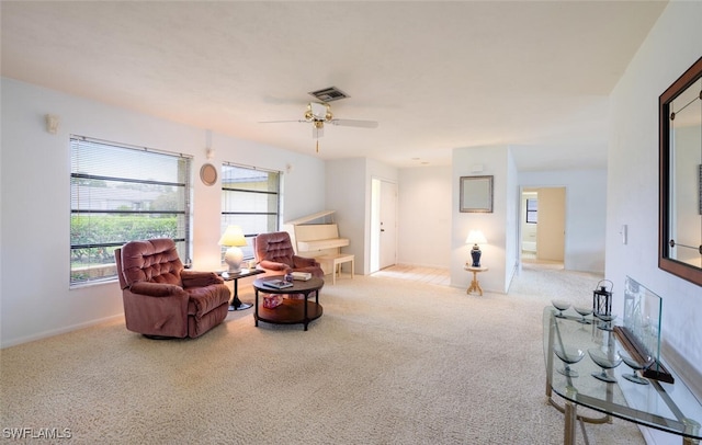 113 Picardy Ct, Naples, FL 34112 - living area featuring carpet and a ceiling fan