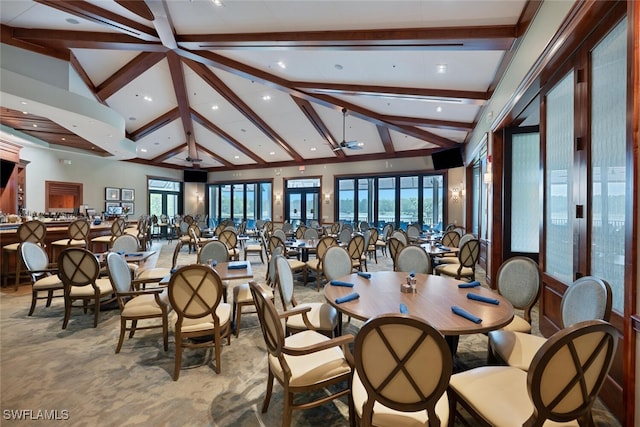 8610 Cedar Hammock Cir Unit 1223, Naples, FL 34112 - dining room featuring recessed lighting, plenty of natural light, and carpet floors