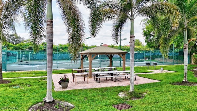 6770 Huntington Lakes Cir Unit 203, Naples, FL 34119 - view of home's community featuring a tennis court and a gazebo