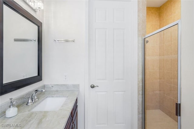 4333 Mistlethrush Ln, Naples, FL 34119 - bathroom featuring vanity and a stall shower