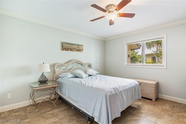 11840 Longshore Way W, Naples, FL 34119 - bedroom with crown molding and ceiling fan