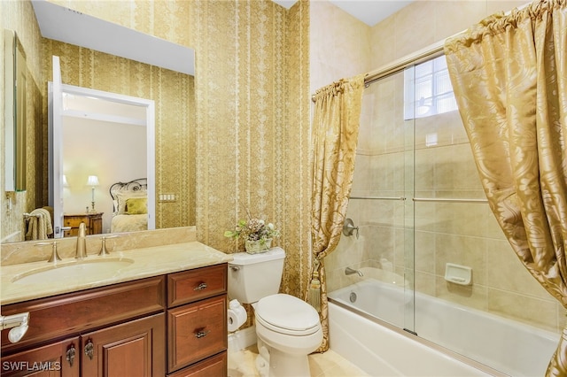 4137 Bay Beach Ln Unit 5P2, Fort Myers Beach, FL 33931 - ensuite bathroom with combined bath / shower with glass door and vanity