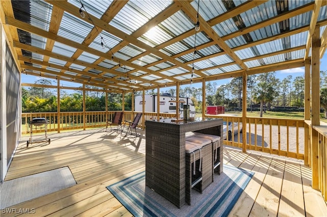 2642 10th Ave NE, Naples, FL 34120 - wooden deck with a shed