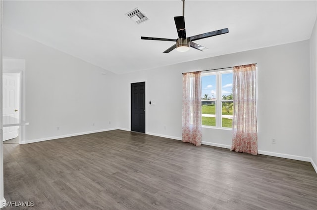 1905 SW 11th St, Cape Coral, FL 33991 - unfurnished living room with dark wood-style floors and a ceiling fan
