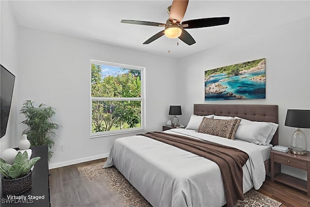 1905 SW 11th St, Cape Coral, FL 33991 - bedroom featuring wood finished floors and a ceiling fan