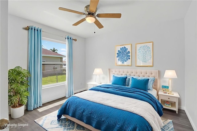 1905 SW 11th St, Cape Coral, FL 33991 - bedroom featuring wood finished floors and a ceiling fan