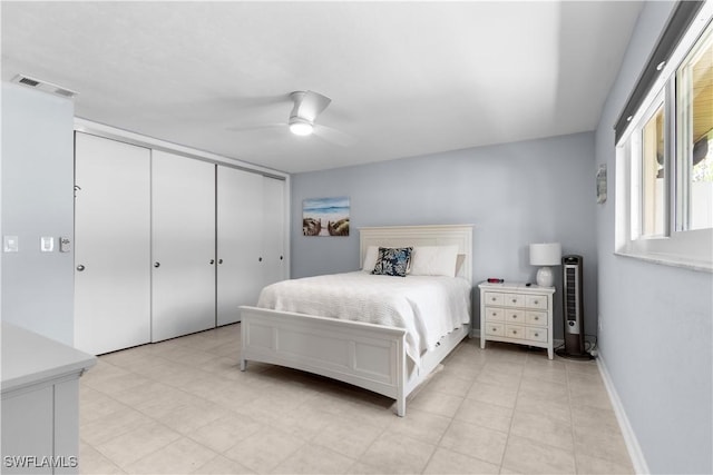 18381 Panther Trail Ln, North Fort Myers, FL 33917 - bedroom with a ceiling fan and a closet