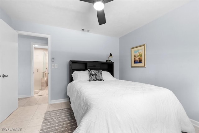 18381 Panther Trail Ln, North Fort Myers, FL 33917 - tiled bedroom featuring ceiling fan and baseboards