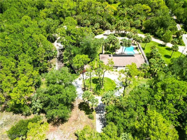 18381 Panther Trail Ln, North Fort Myers, FL 33917 - aerial view of a pool and a heavily wooded area