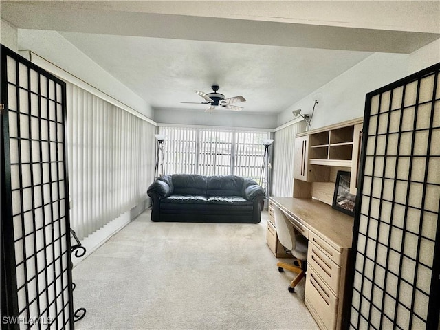1427 Charles Rd, Fort Myers, FL 33919 - home office featuring a ceiling fan and carpet flooring