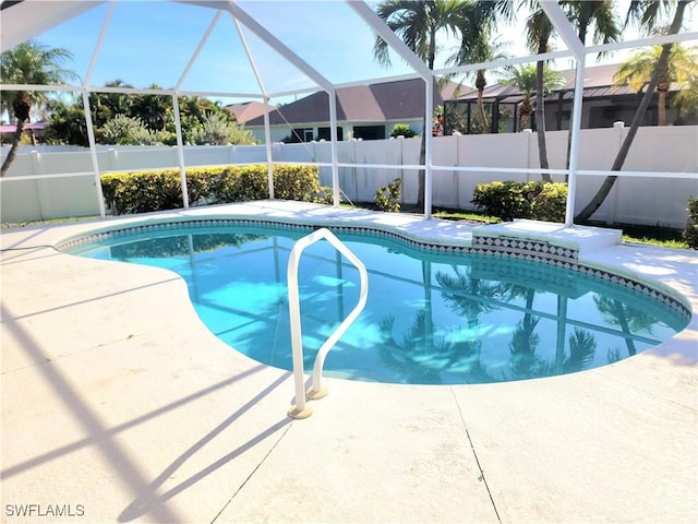 4619 SW 20th Pl, Cape Coral, FL 33914 - view of pool with a fenced backyard, a lanai, and a patio