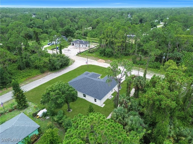 933 Anthony St E, Lehigh Acres, FL 33974 - aerial overview of property's location with a heavily wooded area