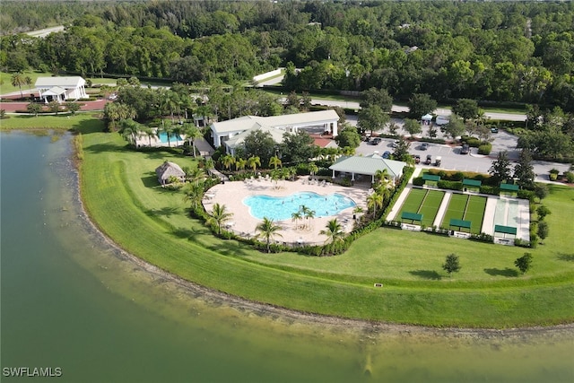 2245 Pigeon Plum Way N, Fort Myers, FL 33917 - aerial view of property and surrounding area with a pool and a nearby body of water
