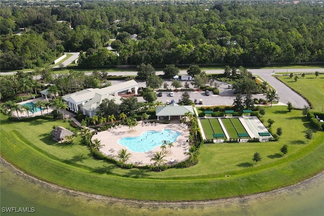 2245 Pigeon Plum Way N, Fort Myers, FL 33917 - aerial view of a pool area and a forest