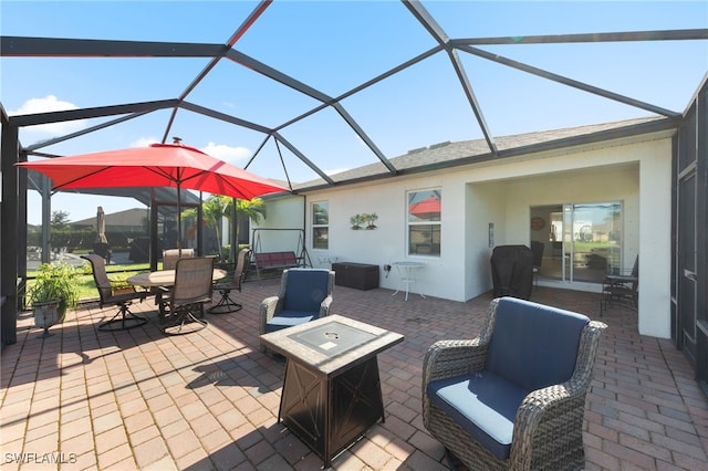 2245 Pigeon Plum Way N, Fort Myers, FL 33917 - view of patio with glass enclosure and outdoor lounge area