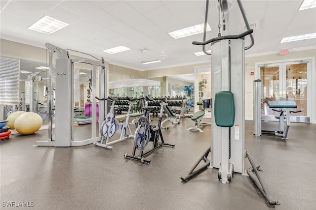 2245 Pigeon Plum Way N, Fort Myers, FL 33917 - gym featuring crown molding