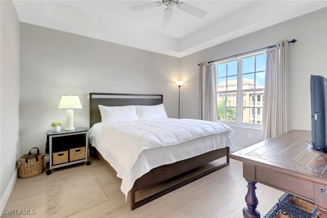 401 Bayfront Pl Unit 3502, Naples, FL 34102 - bedroom with wood finished floors and a ceiling fan