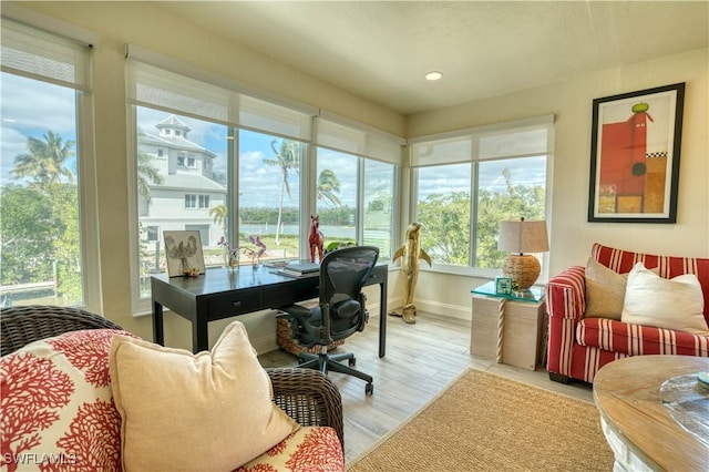 6008 Cypress Ln, Bonita Springs, FL 34134 - office space with recessed lighting and light wood finished floors