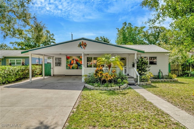1308 Hull St S, Gulfport, FL 33707 - bungalow featuring driveway, a carport, and covered porch