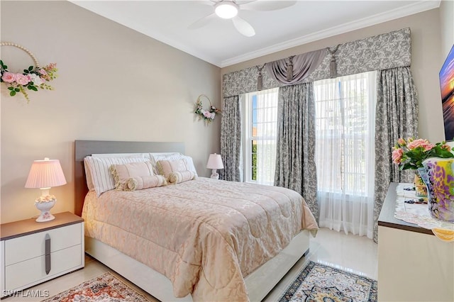 8142 Lucello Ter S, Naples, FL 34114 - bedroom with ornamental molding and ceiling fan