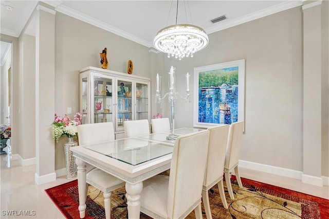 8142 Lucello Ter S, Naples, FL 34114 - dining area with a chandelier and ornamental molding