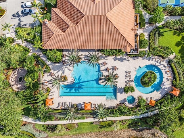 8142 Lucello Ter S, Naples, FL 34114 - drone / aerial view of a pool area