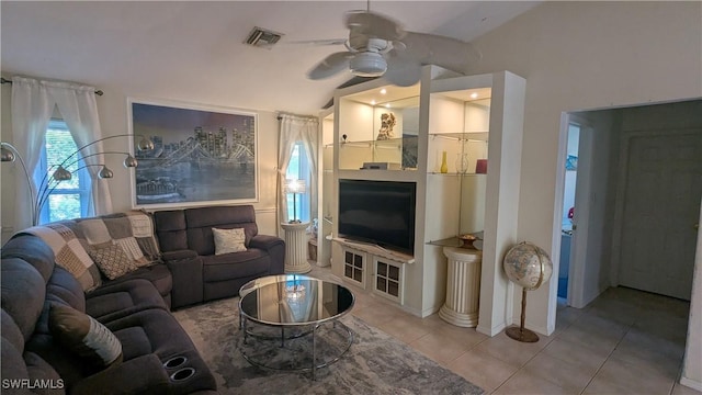 169 SE 21st St, Cape Coral, FL 33990 - tiled living room featuring ceiling fan and baseboards
