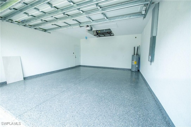 3407 E 5th St, Lehigh Acres, FL 33972 - garage with electric water heater, a garage door opener, and electric panel