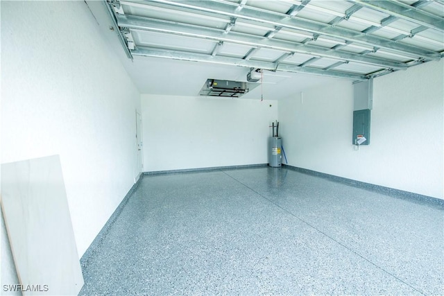 3407 E 5th St, Lehigh Acres, FL 33972 - garage with water heater, a garage door opener, and electric panel