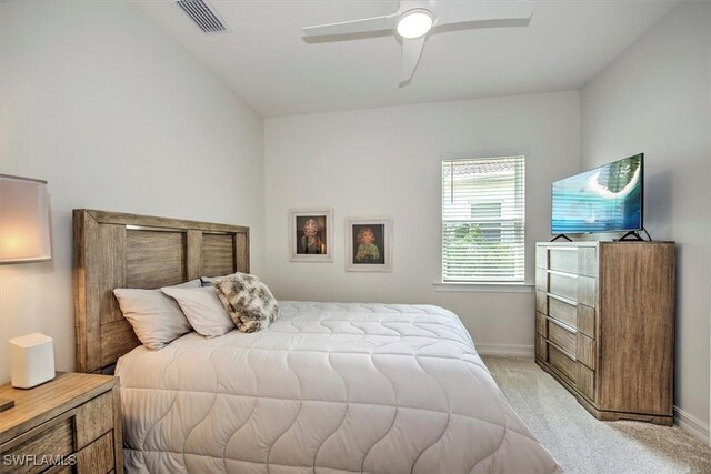 3649 Avenida Del Vera, North Fort Myers, FL 33917 - bedroom with light colored carpet and a ceiling fan