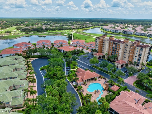 580 El Camino Real Unit 3606, Naples, FL 34119 - aerial view of a nearby body of water and a pool area