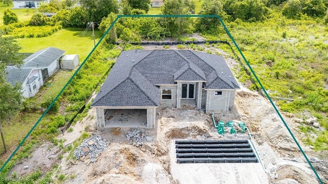 615 8th Ave, Lehigh Acres, FL 33972 - aerial view of property and surrounding area featuring property parcel outlined