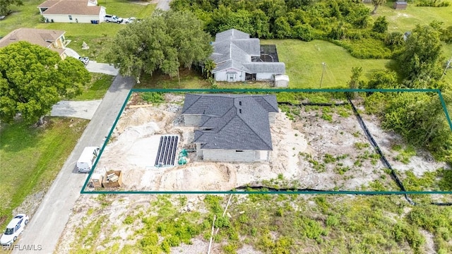 615 8th Ave, Lehigh Acres, FL 33972 - aerial view of property and surrounding area featuring property boundaries highlighted