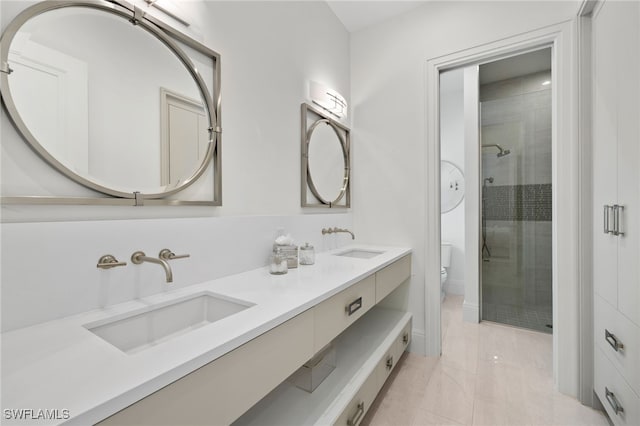 745 Riviera Dr, Naples, FL 34103 - bathroom with a stall shower and double vanity